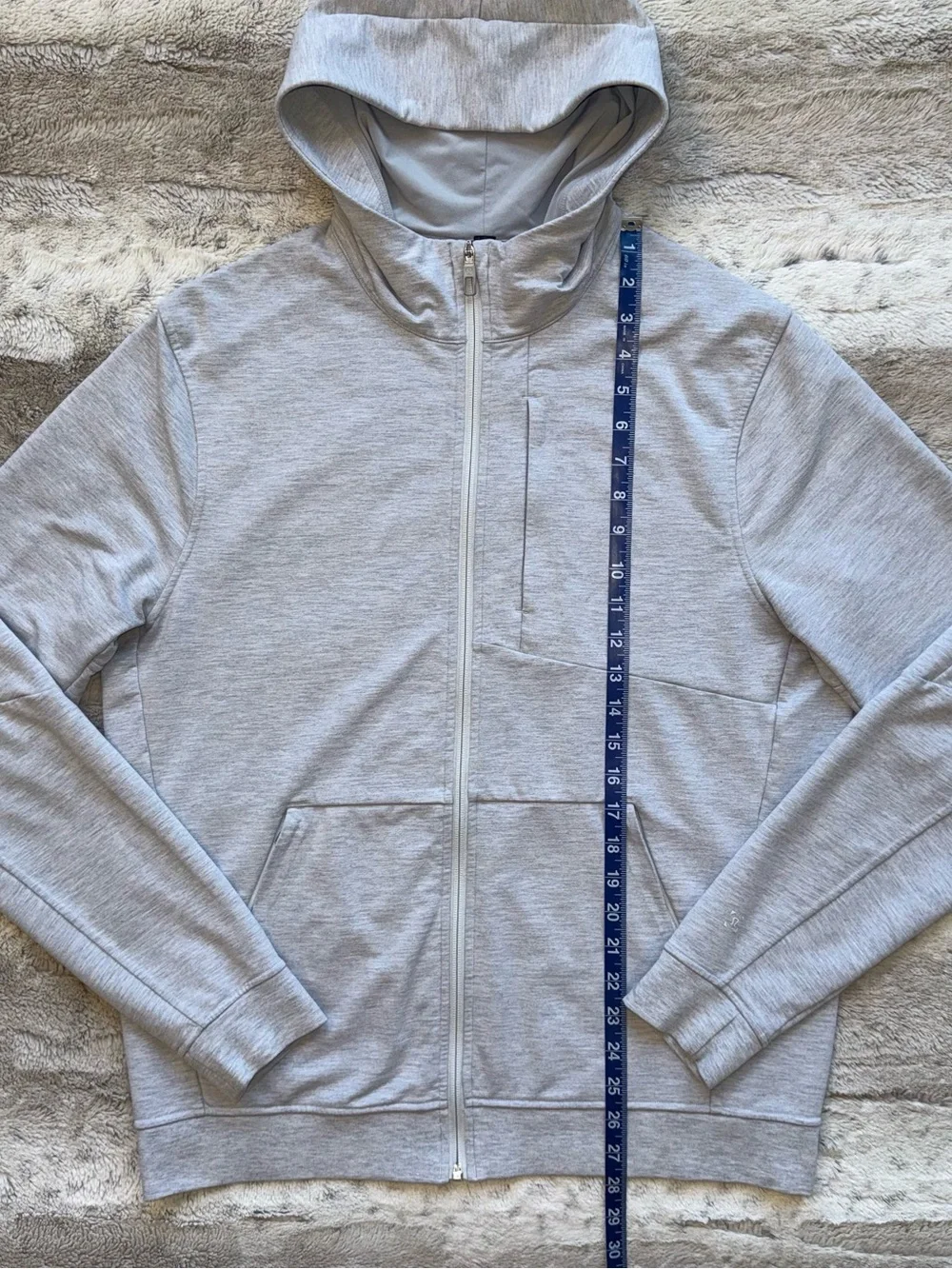 Lululemon Men’s City Sweat Zip Hoodie In Heathered Ultra Light Grey Size L